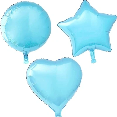 Imagen de Globo redondo de aluminio azul claro, 45 cm