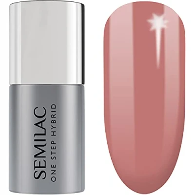 Imagen de Semilac Esmalte Semipermanente One Step Hybrid 3en1 S240 Peach Beige 5ml