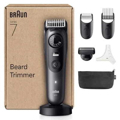 Imagen de Braun Recortadora De Barba Series 7 BT7525, +7 Accesorios Para Barba, 40 Longitudes, Lámina ProBlade, Gris