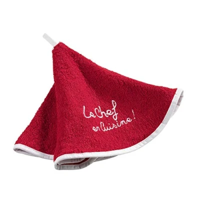Imagen de douceur d&#039;Intérieur Toalla Redondo (0) 60 cm Esponja Brodee Cocinero, algodón, Rojo, x