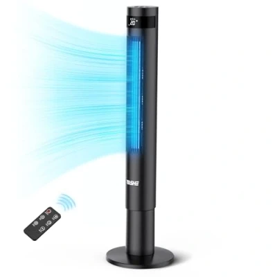Imagen de YASHE 43&#039;&#039; Ventilador Torre Control Remoto, 28dB Silencioso, De Oscilación 85, para el Hogar y La Oficina, 3 Modos Velocidades, Temporizador 12 Horas