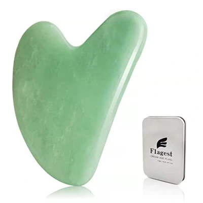 Imagen de Flagest Gua Sha Piedra Cuarzo Rosa Tratamiento en Forma de Corazón Herramienta Masaje Antiarrugas para el Rostro Facial