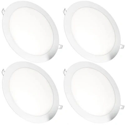 Imagen de Jandei Pack x 4 Downlights LED Empotrable Redondo, 18W, 1500 Lúmenes, Extraplano 13 mm, Orificio de Montaje Ø200 205 Blanco Frío 6000K con Transformadores Incluidos