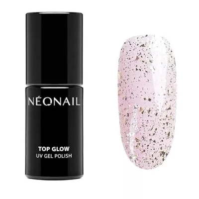 Imagen de NEONAIL Pintauñas Semipermanentes 7,2 ml Top Coat Semipermanente Glow Gold Flakes Esmaltes Para Uñas Gel Manicura Esmalte UV Led Laca De