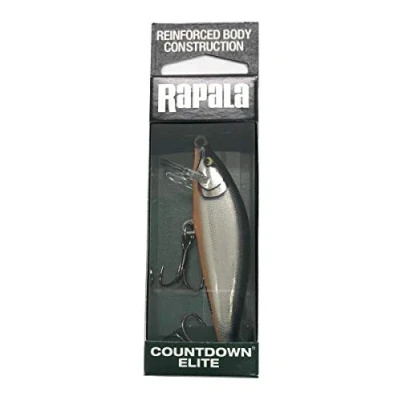 Imagen de Rapala Esca da Pesca Artificiale Spinning Countdown Elite Balsa in Acqua Dolce Affondante Profondità di Nuoto 1,2m 7,5cm / 10g Prodotta Estonia ilded Silver Shad