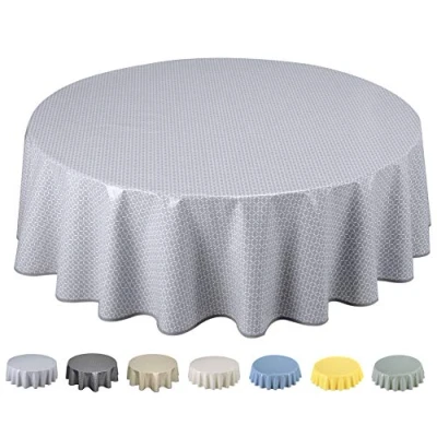 Imagen de Home Direct Mantel de Hule, Redondo 160 cm Gris Claro