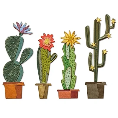 Imagen de Sizzix 665365 Set de Troqueles Thinlits 9PK Funky Cactus por Tim Holtz