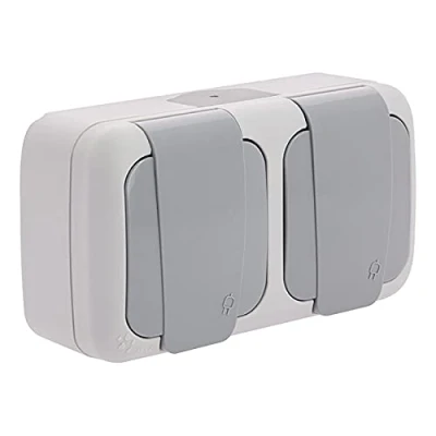 Imagen de Impermeable doble enchufe 2P+T gris