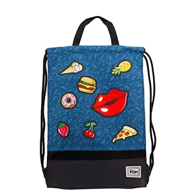Imagen de Oh My Pop! Saco de Cuerdas Storm con Asas, 34 x 49 cm, Patches