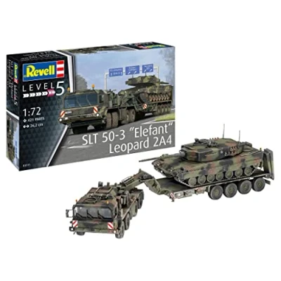 Imagen de Revell 03311 SLT 50 3&quot;Elefant&quot; und Leopard 2A4, 1:72 originalgetreuer Modellbausatz für Experten, farbig