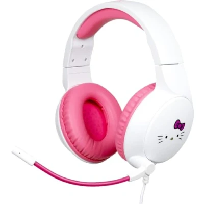 Imagen de Konix Hello Kitty Auriculares Gaming con Cable para PC, PS4, PS5, Switch, Xbox One y Series XS Micrófono 1,5 m Jack 3,5 mm Blanco Rosa