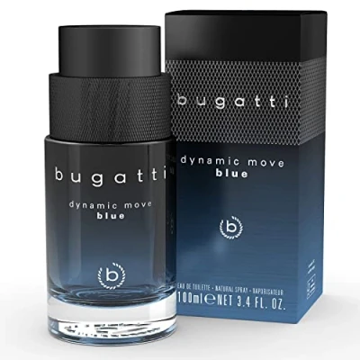 Imagen de bugatti Perfume Dynamic Move Blue 100 ml I Agua de colonia aromática cítrica Fragancia para hombre con combinación estimulante lavanda, limón y almizcle marítimo, fresco sensual cálido