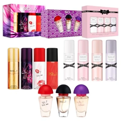Imagen de So…? Womens Mixed Gift Sets Bundle, Body Mist Fragrance Spray &amp; EDT Perfume (4x50ml Mist, 3x15ml EDT) Pack of 3