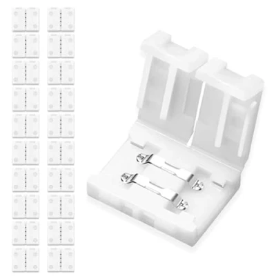 Imagen de UBRAVE Conectores de Luz LED, 20pcs 2 Pin Conector Clip para conexión tira LED SMD3528/2835 8mm,Conector Barra LED,SMD 3528/2835 Rápido Cinta LED,No se Necesita Soldadura