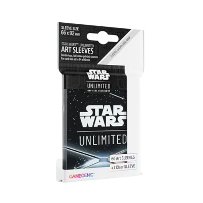 Imagen de Gamegenic Star Wars: Unlimited Art Sleeves Card Back Black Pack de 60 Fundas Ilustradas con Diseño Oficial y 1 Funda Transparente Optimizado para Was Otros LCGs TCGs
