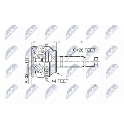 Imagen de NTY NPZ MZ 052 Junta Homocinética Eje delantero, derecha, izquierda MAZDA: 6 Hatchback, Wagon
