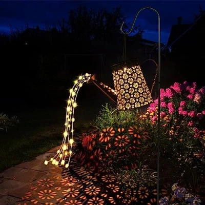 Imagen de GuKKK Regadera Solar Luces Decoraciones de Jardín, LED para Jardín con Diseño Estrella, Impermeable Luz Hadas Cielo Estrellado Soporte, Valla Parque, Césped, Patio, Porch