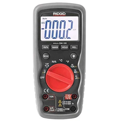 Imagen de RIDGID 37423 Multímetro digital micro DM 100, Medidor de prueba Verdadero valor eficaz y Rango automático