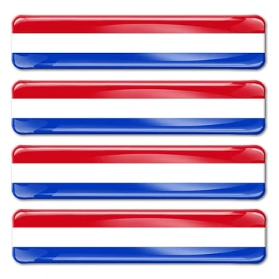 Imagen de Biomar Labs® 4 pcs 3D Gel Pegatinas Bandera Nacional Los Países Bajos Netherland Silicona Adhesivo Autos Coches Motos Ciclomotores Bicicletas Ordenador Portátil F 10
