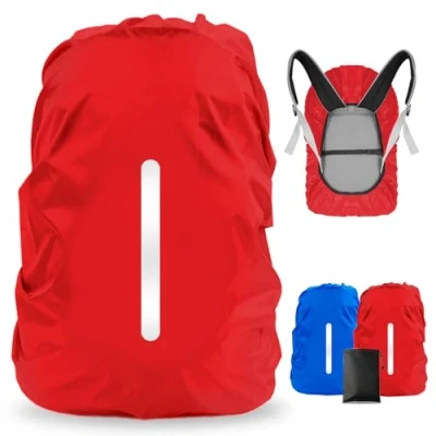 Imagen de LAMA 2pcs Funda Impermeable para la Lluvia Mochila, Protector Reflectante a Prueba de Antipolvo y Antirrobo M 26L 40L