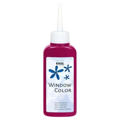 Imagen de KREUL 42712 Window Colour magenta 80 ml, pintura al agua para ventanas, con superficie texturada, cristales, espejos, azulejos y otras superficies lisas