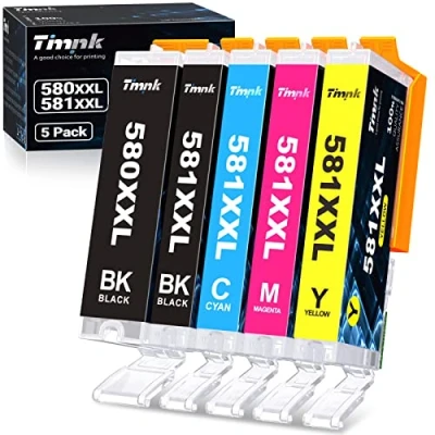 Imagen de Timink PGI 580XXL CLI 581XXL Cartuchos de Tinta Reemplazo Canon Compatibles con TS6150 TS6250 TS6350 TS8150 TS8250 TS9550 TS705 TR7550 TR8550 (5 Paquetes)
