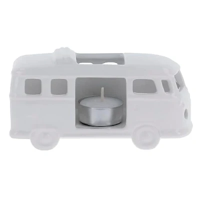 Imagen de Brisa VW Collection Portavelas para Velas de té en Forma autobús Volkswagen T1 Bulli, decoración Mesa cerámica Escala 1:28 (Blanco)