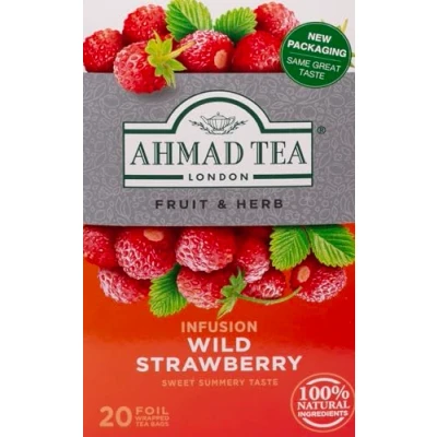 Imagen de Ahmad Tea Wild Strawberry (Pack of 1, Total 20 Aluminium Foil Envelopes)