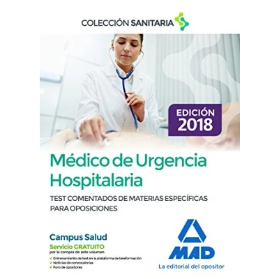 Imagen de Médico de Urgencia Hospitalaria. Test comentados materias específicas para oposiciones