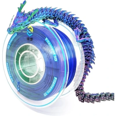 Imagen de Yousu Filamento Silk PLA Tricolor Brillante 1.75mm para Impresora 3D，Filamento de Seda con Superficie Lisa y Sedosa，Precisión Dimensional +/ 0.02mm，carrete 1kg，Rosa Azul Verde