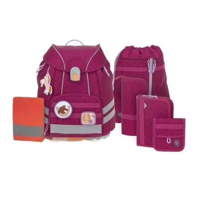 Imagen de LÄSSIG Juego de mochilas escolares 7 piezas para niños/ School Set Flexy Unique, Speckles berry