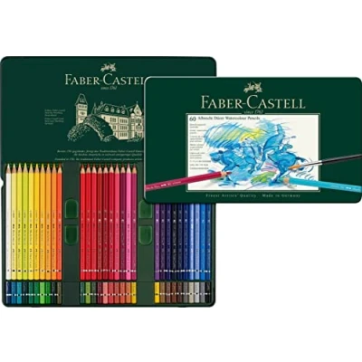Imagen de Faber Castell 117560 Estuche de metal con 60 ecolápices acuarelables, multicolor