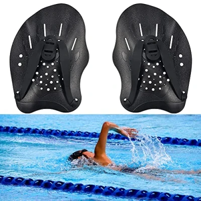 Imagen de DHER Equipo de ejercicio piscina 1 par natación palma mano poof universal entrenamiento paleta accesorios estilo libre brazada palmeada