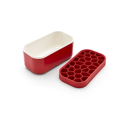 Imagen de Lékué Contenedor para cubitos de hielo, Ice Box Rojo, 11.6 x 12.5 22.5 cm
