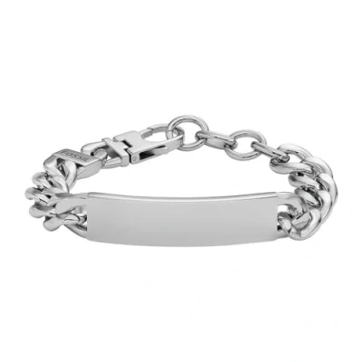 Imagen de Fossil Pulsera para Hombre Drew, Longitud: 223.4mm, Anchura: 46.3mm, Altura: 12.3mm Plateada de Acero Inoxidable, JF04155040, Tono Plata