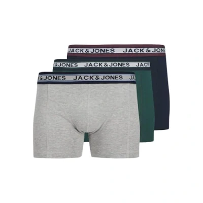 Imagen de Jack &amp; Jones Jacoliver Solid Trunks 3 PACK Culotte, Hombre, Talla: Large, Sea moss/navy blazer/light grey melange