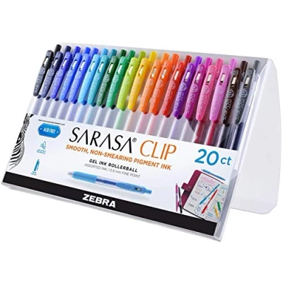 Imagen de Zebra Sarasa Clip 0.5mm Fine Point Gel Ink Pens 20/Pkg Assorted Colors