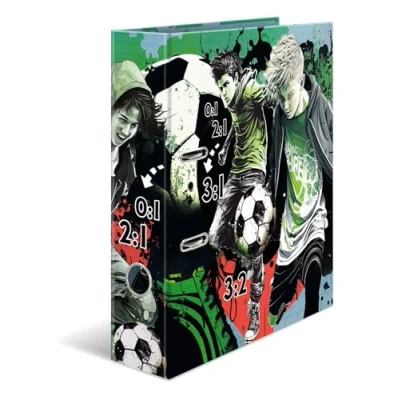 Imagen de HERMA Carpeta A4, juego de 5 piezas, archivador palanca con diseño deportivo impresión interior, 7 cm ancho, cartón resistente, para la escuela y oficina