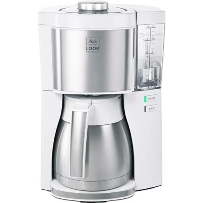 Imagen de Melitta Look V Therm Perfection 1025 15, Cafetera de Goteo, Jarra Térmica, Protección Antical, Depósito Extraíble, 1,25 Litros, Blanco