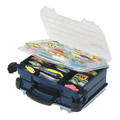 Imagen de PLANO LockJaw Double satchel, XL Sided Tackle Box, caja almacenamiento equipos pesca, aparejos compacta, óptima para almacenar Señuelos, Hardbaits, Softbaits otros pesca