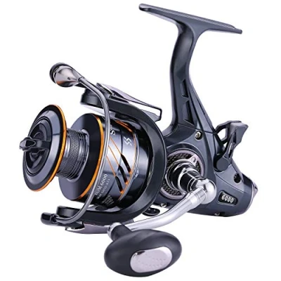Imagen de Sougayilang Carrete de Pesca Carpa, carretes 5+1 Blindados Acero Inoxidable BB Fibra Carbono, para giratorios Agua Salada o Dulce, Pesca, 6000