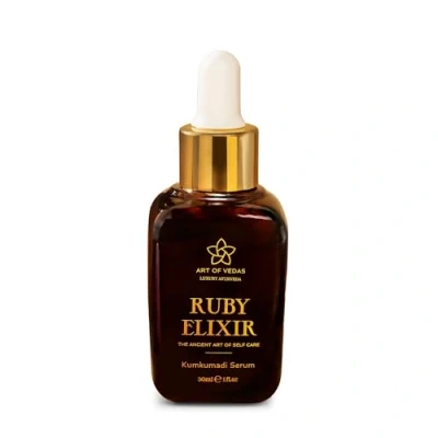 Imagen de Art of Vedas Ruby Elixir Kumkumadi Serum 30ML Aceite Facial Ayurvédico con Azafrán para Anti Aging y Piel Radiante, Hidratante Vegano, Cuidado