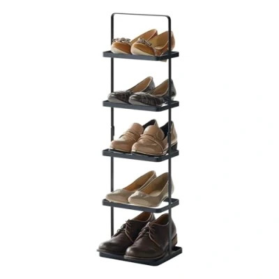 Imagen de YAMAZAKI 2479 Tower Zapatero Minimalista, Acero aleado, Negro, 22 x 18 77,5 cm (LxBxH)