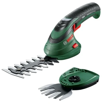 Imagen de Bosch Home and Garden 0600833108 Set de Tijeras Cortacésped a Batería Isio, 3.6 V, Longitud Cuchilla 12 cm, Distancia entre Cuchillas 8 mm, en Bolsa Blanda, Classic Green