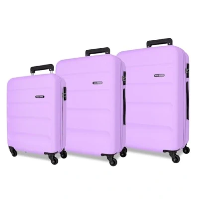 Imagen de Roll Road Flex Juego de Maletas Morado 55/65/75 cms Rígida ABS Cierre combinación Lateral 182L 9,62 kgs 5 Ruedas Equipaje Mano