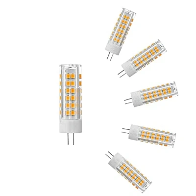 Imagen de ZHIYUE Bombillas LED G4 7W Blanco Cálido 3000k 700LM AC220 240V No Regulable reemplaza la bombilla halógena 70W base candelabros de sala estar, lámparas pared(paquete 6)