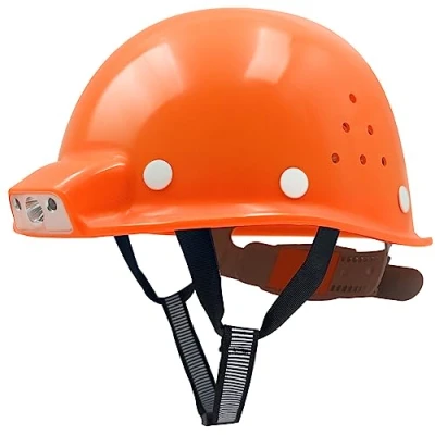 Imagen de Mustbau Casco Obra con Iluminación, Seguridad Construcción Recargable por USB, 2 Niveles de Diadema Ajustable 53 a 62cm Naranja