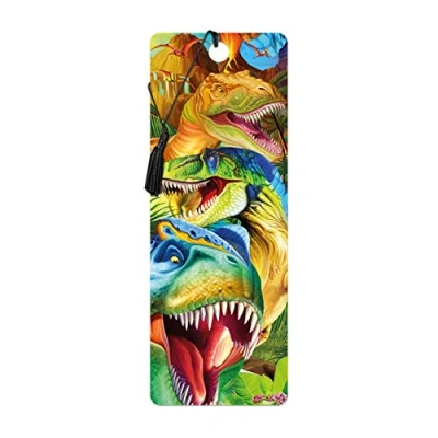 Imagen de 3D LiveLife Marcapaginas Sonrisas de Dino Deluxebase. Un marcapáginas dinosaurios con lenticular e ilustraciones licencia del reconocido artista Michael Searle