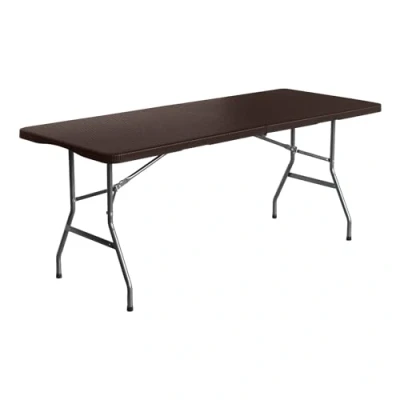 Imagen de THINIA HOME Mesa Plegable Rectangular Efecto Ratán 180x74x74cm