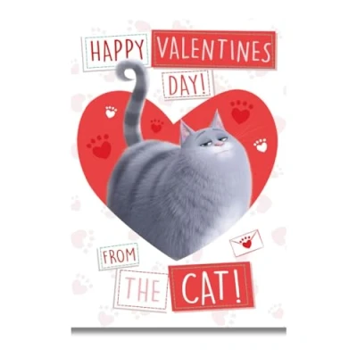 Imagen de Danilo Promotions Limited Secret Life Of Pets Tarjetas Felicitacion, Tarjeta de San Valentín con texto en inglés Happy Valentines Day!, From the CAT!, Fur Baby